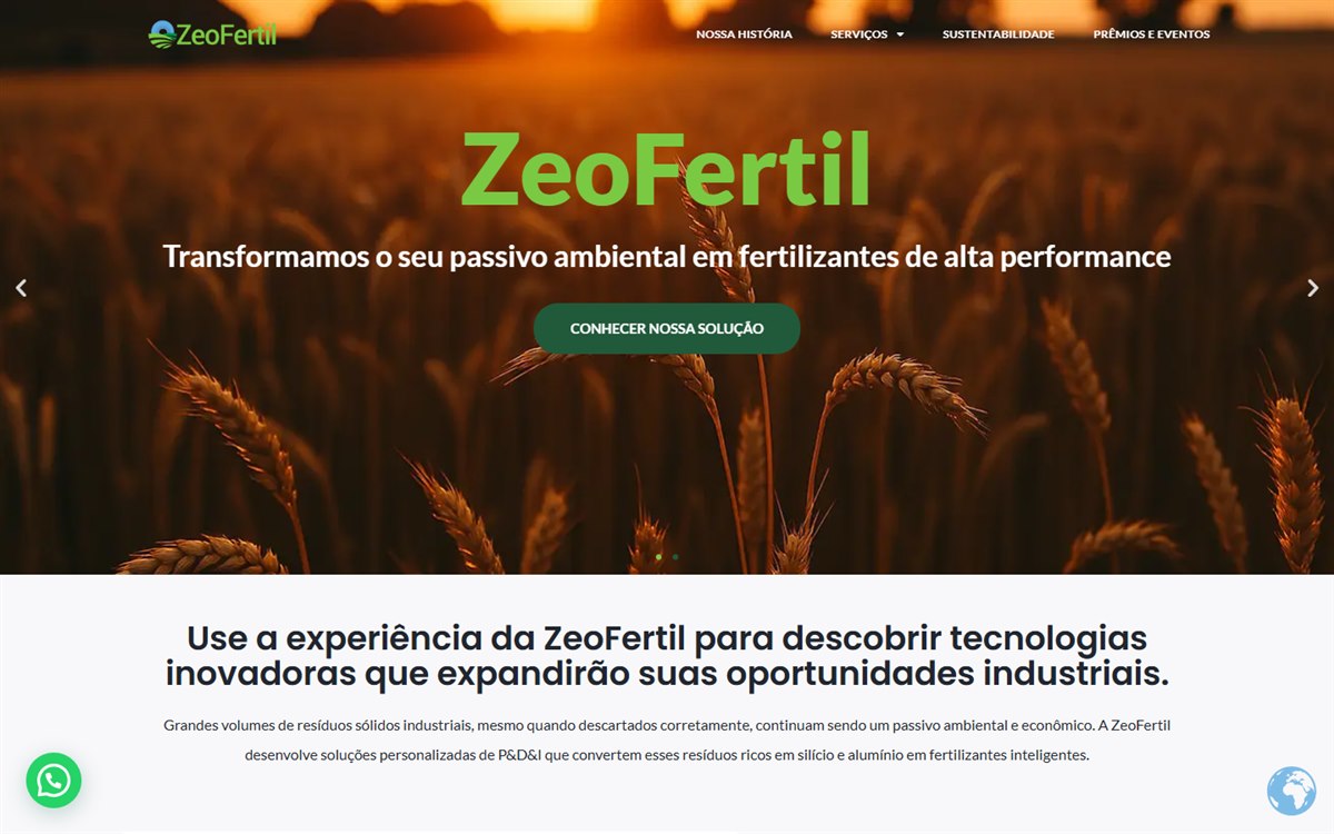 Página inicial do projeto ZeoFertil